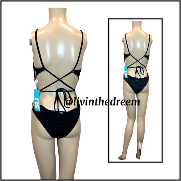 NWT Beach Bunny Jolie One Piece Nude / Black Size Medium $495 - Picture 9 of 16